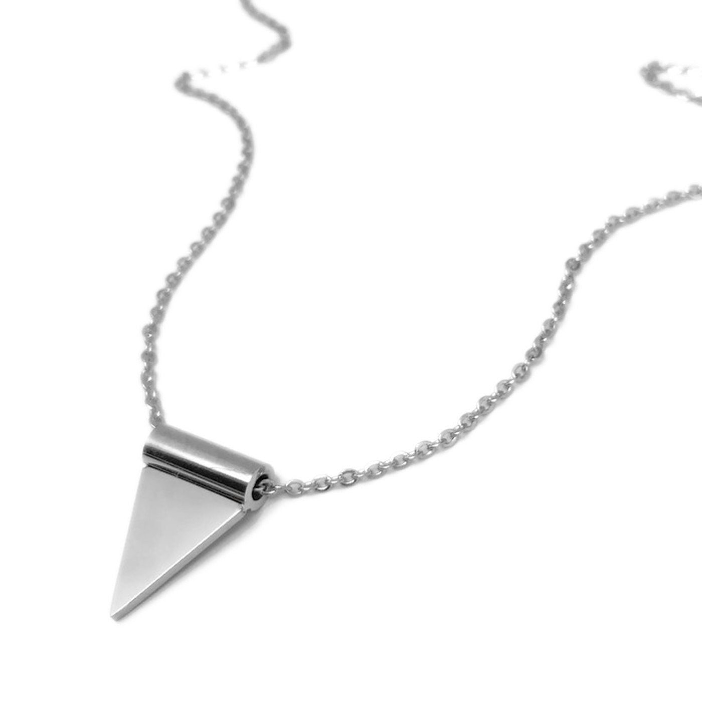 Small Stainless Steel Simple Triangle Necklace, Feminine Symbol, Spike Necklace, Minimalist Style, Gift for Fashionista