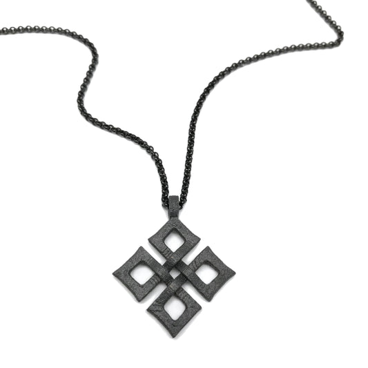 Black Celtic Cross Necklace, Relic Jewelry, Forged Steel, Edgy Jewelry, Wiccan Gifts, Black Metal Pendant, Irish Jewelry