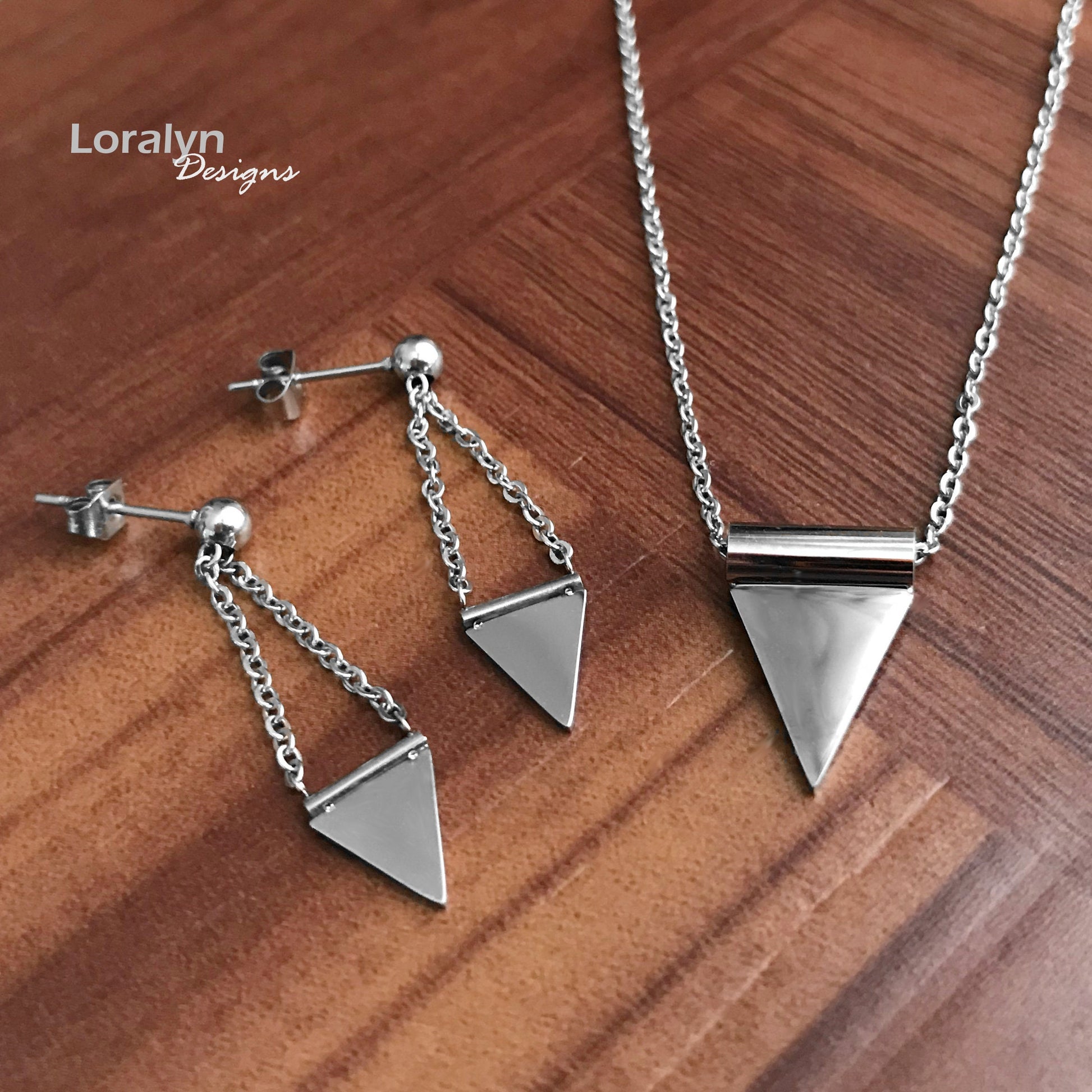 Small Inverted Triangle Necklace – Loralyn Designs - Main Image