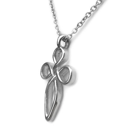 Celtic Infinity Cross Necklace for Women, Memorial Jewelry, Confirmation Gift Teen Girl, Stainless Steel, Celtic Knot, Silver Cross Pendant