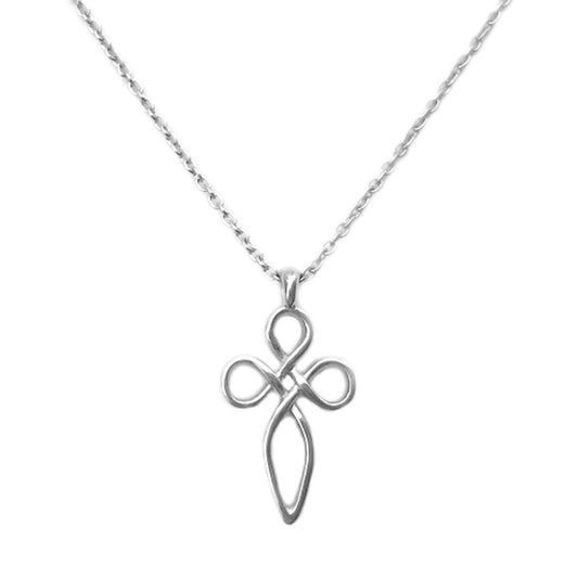Celtic Infinity Cross Necklace for Women, Memorial Jewelry, Confirmation Gift Teen Girl, Stainless Steel, Celtic Knot, Silver Cross Pendant
