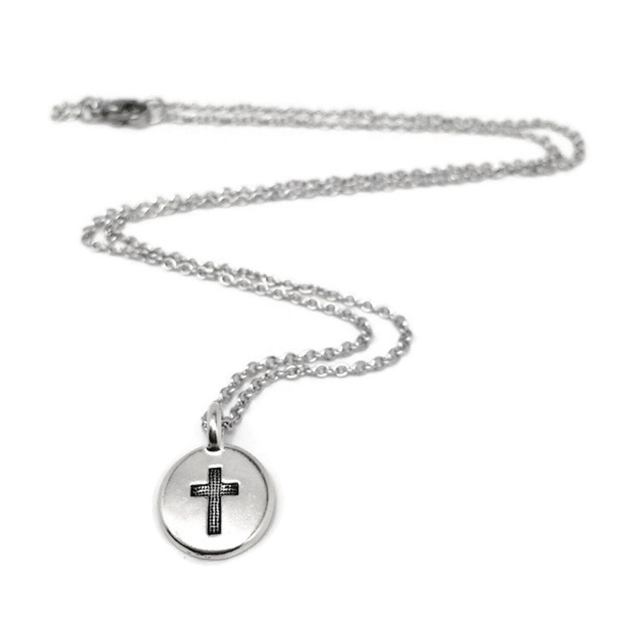 Small Silver Cross Pendant, Christian Jewelry, Silver Charm Necklace, Confirmation Gift, Religious Gift for Women
