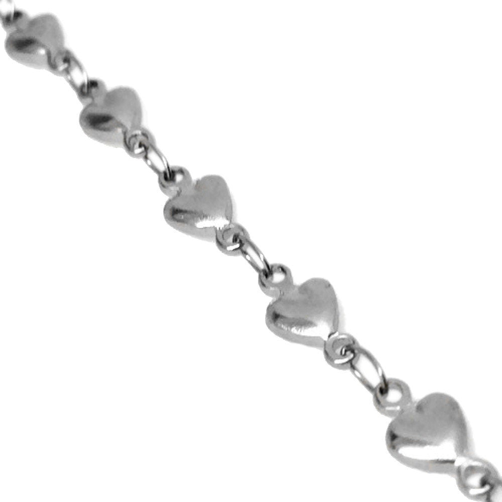 Silver Heart Bracelet, Stainless Steel Jewelry for Women, Girlfriend Gift, Push Present, Bridesmaid Gift, Non Tarnish