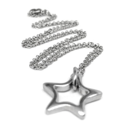 Silver Star Necklace, Stainless Steel Jewelry for Women, Simple Charm Pendant, Gift for Sister, Great for Layering!