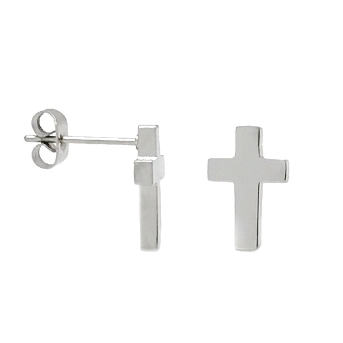 Little Cross Stud Earrings, Religious Jewelry, Tiny Silver Cross Post Earrings, Hypoallergenic Jewelry, Great for Girls, Teens and Women