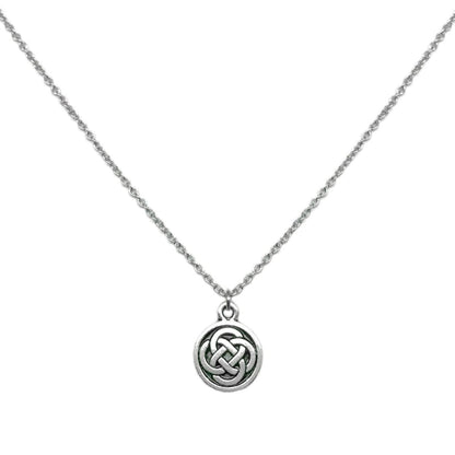 Celtic Infinity Knot Necklace, Irish Jewelry, Charm Necklace for Mom, Remembrance Pendant, Gift for Girlfriend, Small Round Pendant