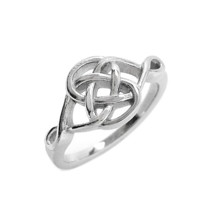 Celtic Knot Ring, Silver Infinity Jewelry, Stainless Steel, Birthday Gift for Girlfriend, Irish Jewelry, Love Ring for Woman