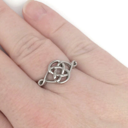 Celtic Knot Ring, Silver Infinity Jewelry, Stainless Steel, Birthday Gift for Girlfriend, Irish Jewelry, Love Ring for Woman