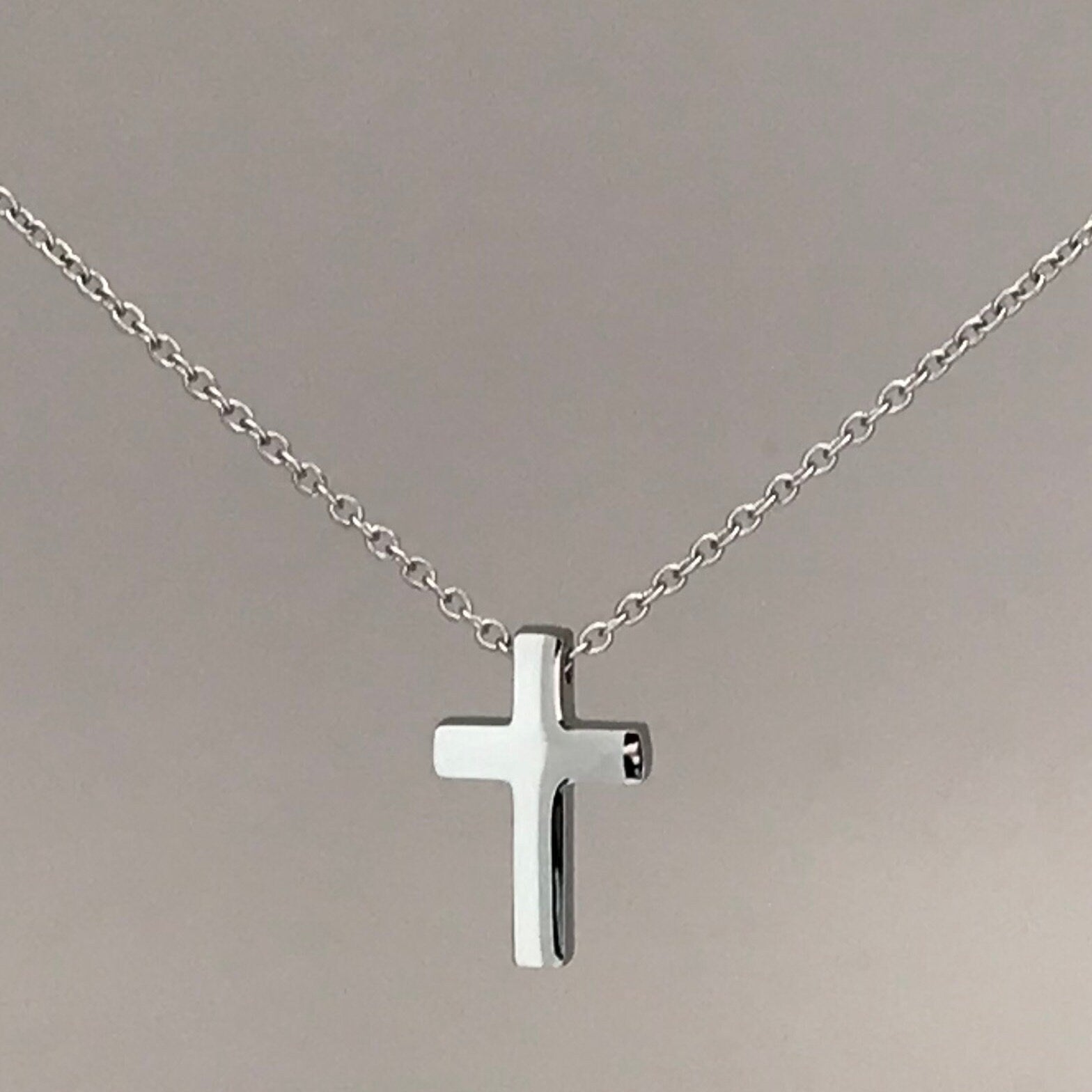 Womens Sterling Silver Cross Necklace with Figaro Chain and Faith Keep –  Inspired By My Girls