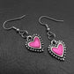 Pink Heart Earrings, gift for girlfriend, resin jewelry, customizable, Love, Dangle Earrings for Women