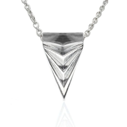 Men's Silver Necklace, Men's Geometric Necklace, Stainless Steel Jewelry, Boyfriend Gift, Mens Triangle Pendant, Cool Jewelry Men
