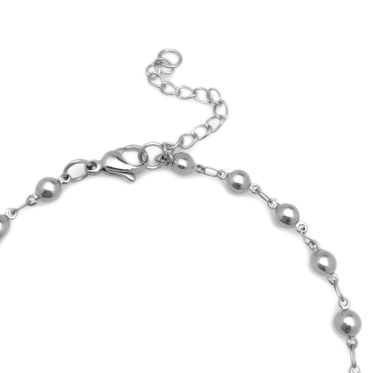 Bead Chain Bracelet, Stainless Steel, Non Tarnish Jewelry, Silver Tone, Adjustable, Layering Bracelet, Sweet 16 Gift, Beaded