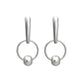 Silver Circle Stud Earrings, Stainless Steel Earrings Dangle, Trendy Jewelry, Gift for Young Woman, Single Bead Earrings for Women