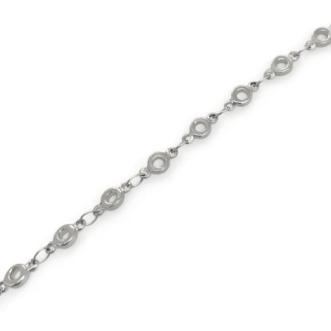 Thin Open Circle Chain Bracelet, Stainless Steel Jewelry for Women,  Adjustable Charm Bracelet, Stackable Wrist Candy