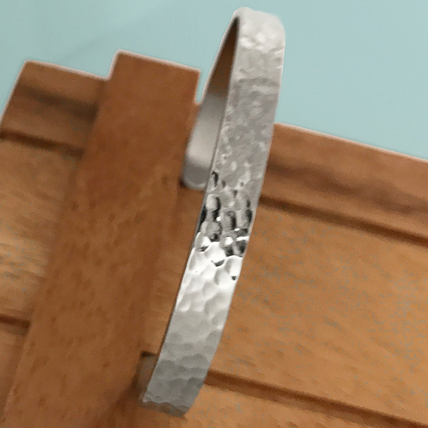 Stainless Steel Hammered Cuff Bracelet, Unisex Design, Mens Thin Bangle, Polished Silver Finish, Gift for Women, graduation gift
