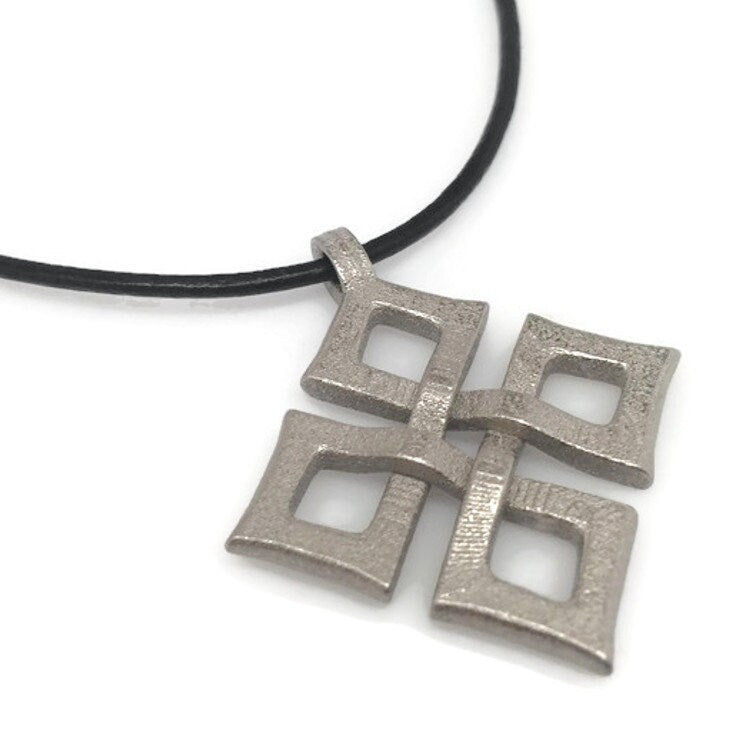 Celtic Cross Necklace, Mens Large Pendant, Leather Pendant Necklace, Artifact Style, Irish Knot Design, Unisex Jewelry