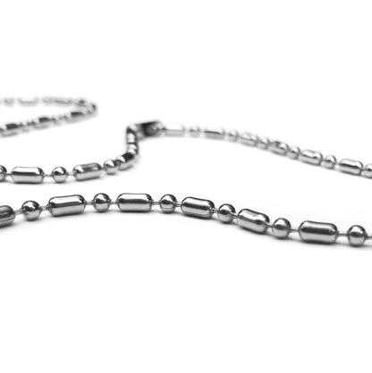 Stainless Steel Ball Chain Necklace, 16 - 30 Inches, Military Jewelry, 2.4mm, Mens Jewelry