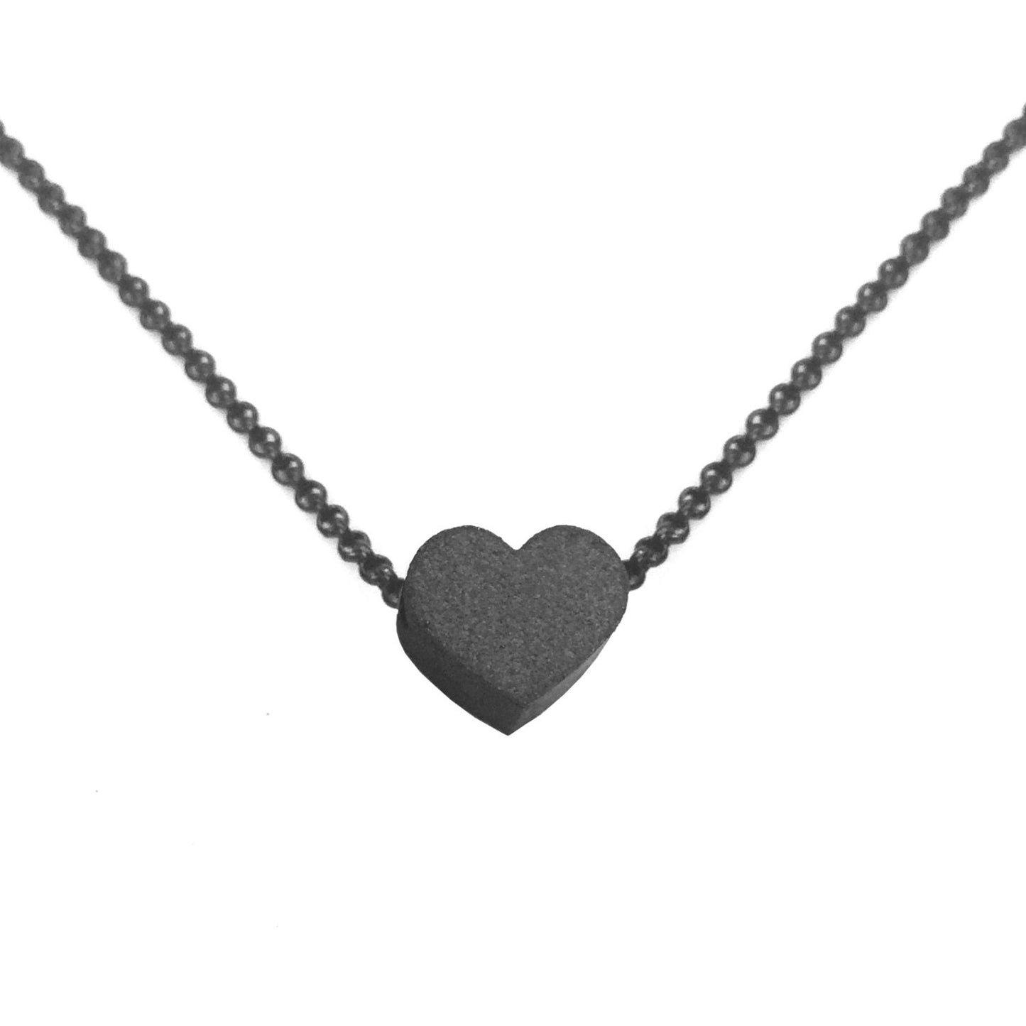 Black Heart Necklace, Love Jewelry, Small Stainless Steel Heart Pendant, Gift for Her