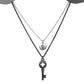 Small Black Key Necklace, Layering Jewelry, Love Gift, Charm Necklace, Unisex